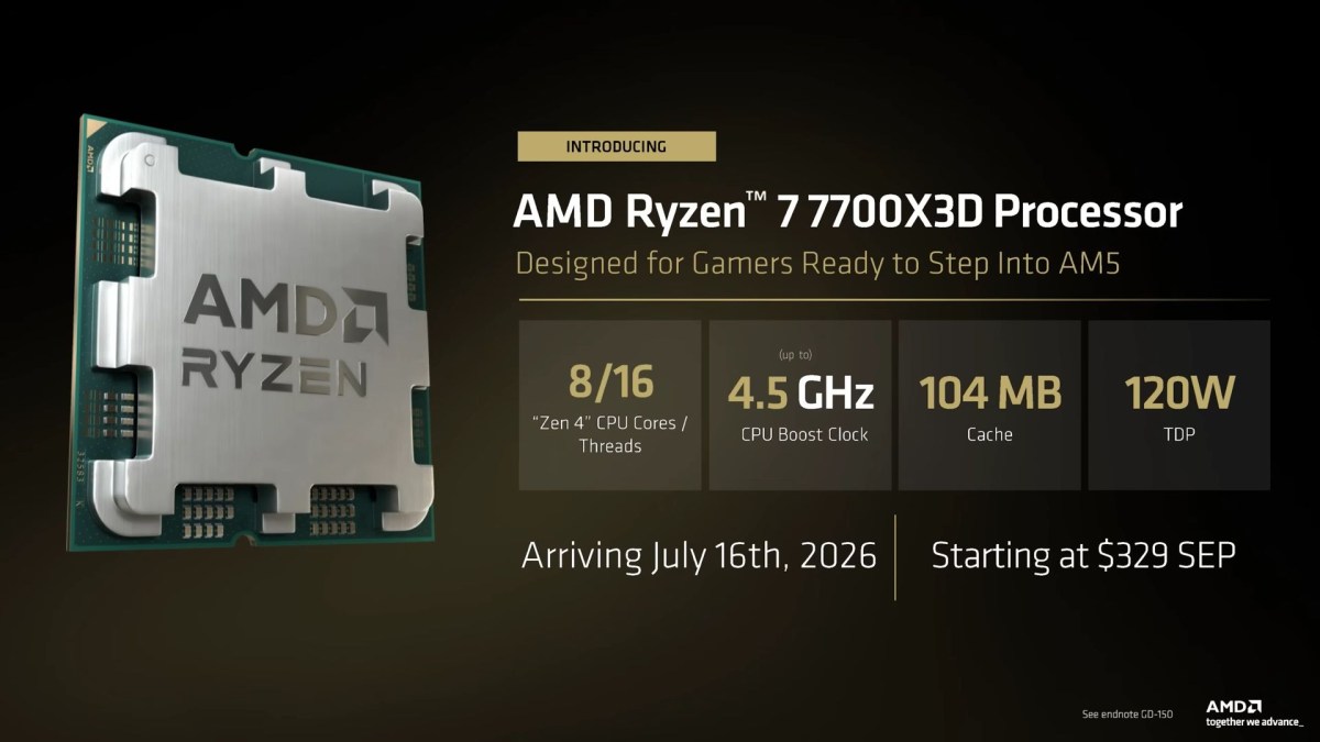 AMD, 컴퓨텍스 2026서 5800X3D·7700X3D·RX 9070 GRE 등 구형 제품 리프레시 이미지 2