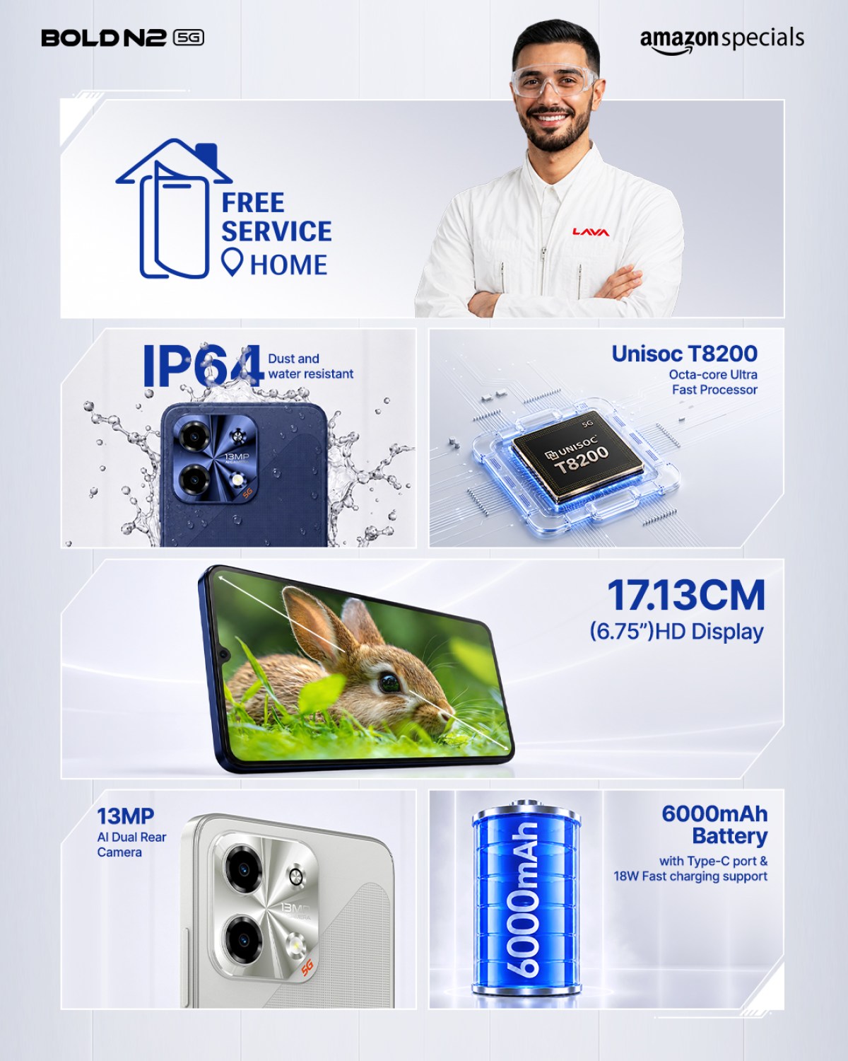 라바 볼드 N2 5G 출시…6.75인치 화면에 6,000mAh 배터리 탑재 이미지 2