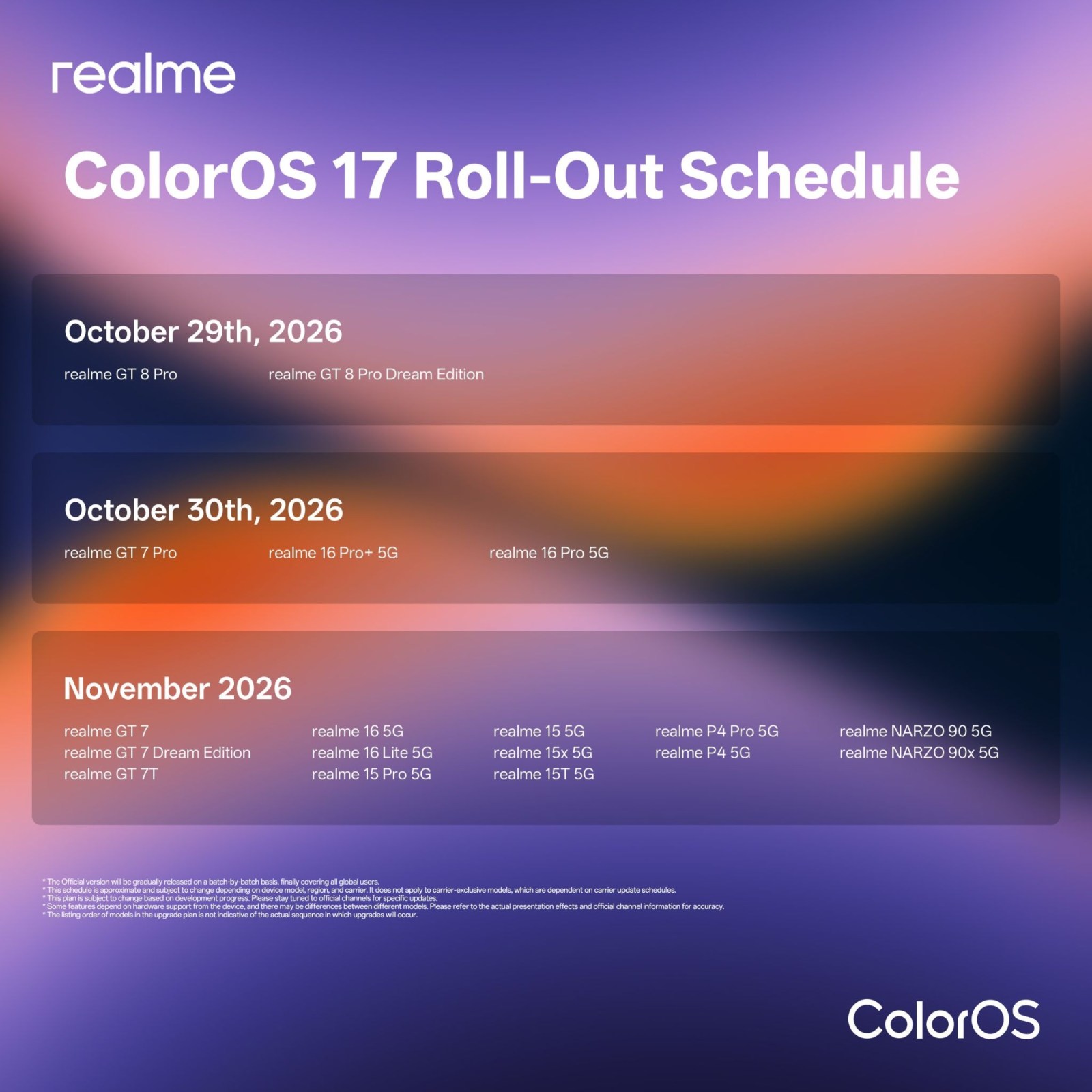 리얼미·원플러스 ColorOS 17 배포 일정 공개, 원플러스 15 등 10월 29일 시작 대표 이미지